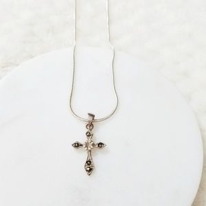 Jewelry - Necklace | Pewter Marcasite Cross Necklace Jewelry - Necklace | Pewter Marcasite Cross Necklace